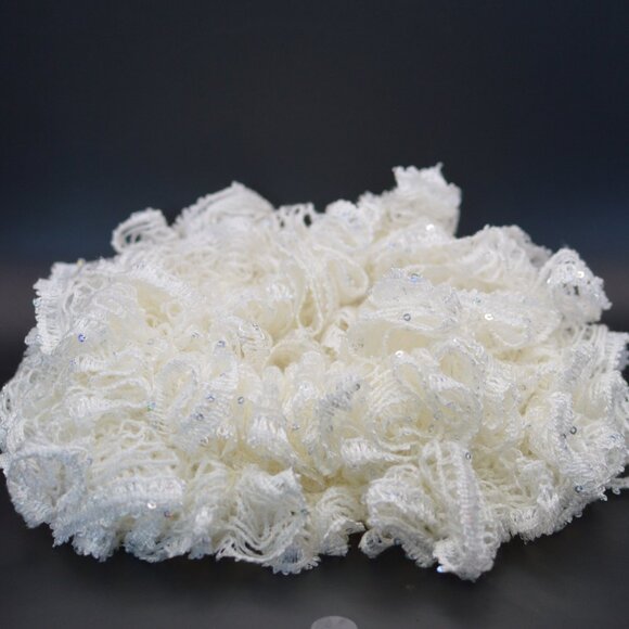 Homemade White Ruffle Scarf - Picture 1 of 2